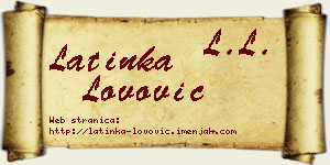 Latinka Lovović vizit kartica